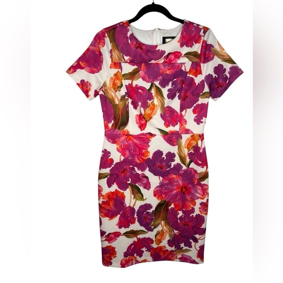 Alexia Admor Scuba Midi Floral Dress Size 10 - Picture 2 of 15